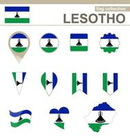 Lesotho Flag Collection vector