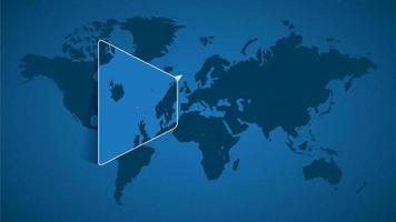 mapa detallado del mundo con un mapa ampliado de las islas feroe y los países vecinos. vector