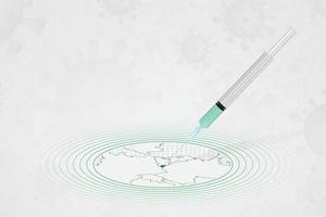 concepto de vacunación de luxemburgo, inyección de vacuna en el mapa de luxemburgo. vacuna y vacunación contra el coronavirus, covid-19. vector