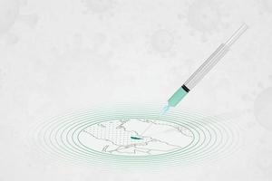 Cyprus vaccination concept, vaccine injection in map of Cyprus. Vaccine and vaccination against coronavirus, COVID-19. vector