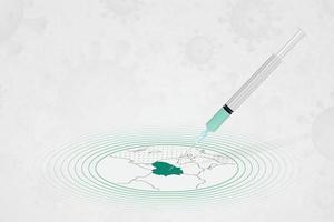 concepto de vacunación de lituania, inyección de vacuna en el mapa de lituania. vacuna y vacunación contra el coronavirus, covid-19. vector