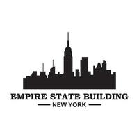 vector del edificio del estado del imperio, logotipo de nueva york