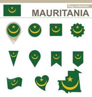 colección de banderas de mauritania vector