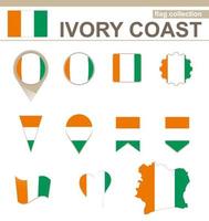 Ivory Coast Flag Collection vector