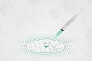 Liberia vaccination concept, vaccine injection in map of Liberia. Vaccine and vaccination against coronavirus, COVID-19. vector