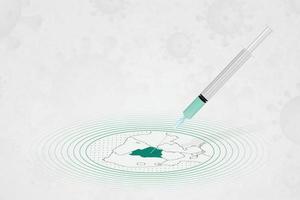 Botswana vaccination concept, vaccine injection in map of Botswana. Vaccine and vaccination against coronavirus, COVID-19. vector