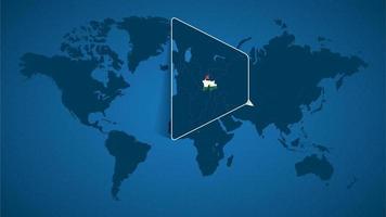 mapa mundial detallado con un mapa ampliado fijado de tayikistán y los países vecinos. vector