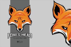 FOXES HEAD ILLUSTRATION WITH A GRAY BACKGROUND.eps vector