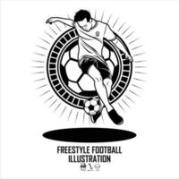 ilustración de fútbol de estilo libre a.eps vector