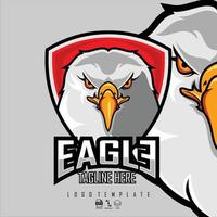 plantilla de logotipo de e-sport de águila con un fondo gris.eps vector