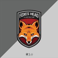 plantilla de logotipo de foxes esports con fondo gris formato listo eps 10.eps vector