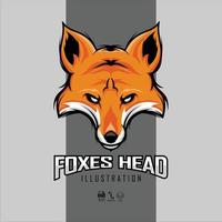 FOXES HEAD ILLUSTRATION WITH A GRAY BACKGROUND READY FORMAT EPS 10.eps vector