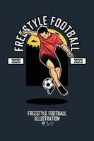 FREESTYLE FOOTBALL ILLUSTRATION  WITH A GRAY BACKGROUND.eps vector