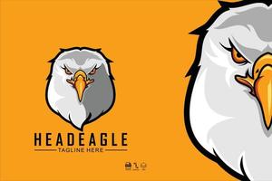 HEAD EAGLE ILLUSTRATION WITH A YELLOW BACKGROUND.eps vector