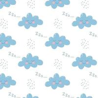 Vector pattern with cute cloud. Childish pattern with a cloud . Good night pattern.