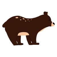 Bear illustration isolated on white background. Cute hand drawn brown bear. vector