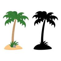 Palm tree isolated on white background. Flat vector illustration