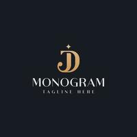 plantilla inicial de logotipo de monograma dj jd dj. logotipo de icono de letra basado en inicial vector