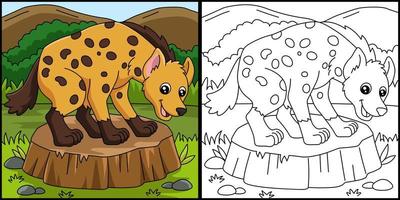 hiena para colorear página vector ilustración