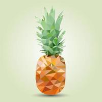 piña, imagen vectorial sobre un fondo cuadrado. técnica de triangulación de piña. elemento de diseño de etiqueta. vector