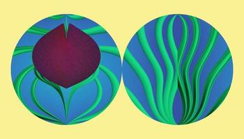 Abstract green fantasy textured background with shapes. photo