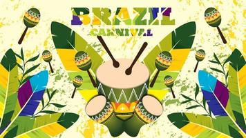 Brazilian carnival background. post background, banner poster, music event poster and party vector