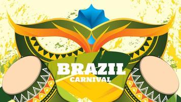 Brazilian carnival background. post background, banner poster, music event poster and party vector