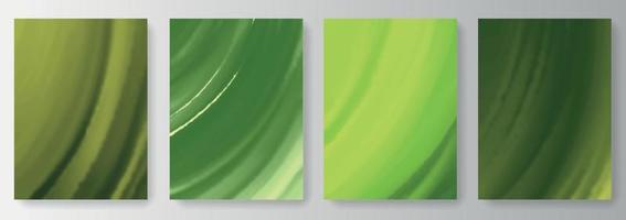 Collection of abstract watercolor green color backgrounds vector