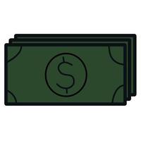 Stack of paper dollars vector