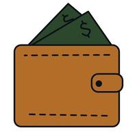 Wallet with money vector