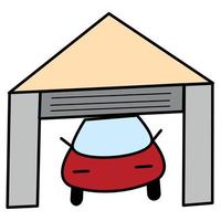 car in the garage vector