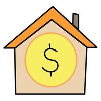 House with dollar sign. Housing price vector