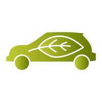 cero emisiones del tubo de escape. vehículo ecológico que utiliza biocombustible. vehículo eléctrico. concepto de coche ecológico unidad verde con símbolo de hoja vector