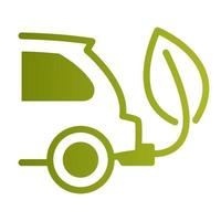 cero emisiones del tubo de escape. vehículo ecológico que utiliza biocombustible. vehículo eléctrico. concepto de coche ecológico unidad verde con símbolo de hoja vector