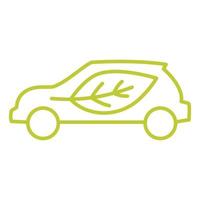 cero emisiones del tubo de escape. vehículo ecológico que utiliza biocombustible. vehículo eléctrico. concepto de coche ecológico unidad verde con símbolo de hoja vector