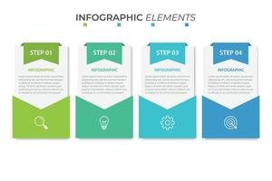 Presentación plantilla de infografía empresarial con 4 opciones. vector