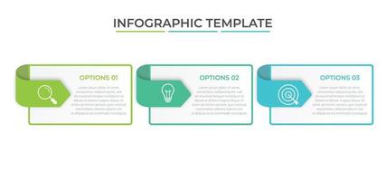 plantilla infográfica de negocios de presentación con 3 opciones. ilustración vectorial vector