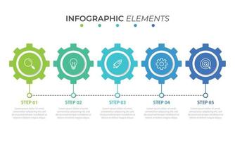 plantilla infográfica de negocios de presentación con 5 opciones vector