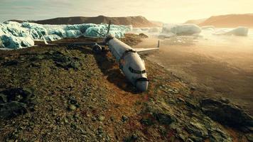 accidente de avión 8k en la playa negra foto