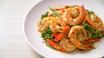 stir fried holy basil with shrimps and herb - Asian food style video