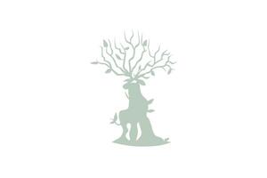 tree with light green color like goat shape vector illustration design