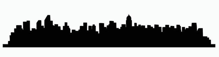 modern cityscape skyline outline doodle drawing on white background. vector