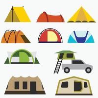 camping tent outline drawing on white background. vector