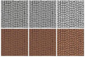 Set of seamless cobblestone paving patterns to improve. Textured backgrounds of rubble in the drawing. vector