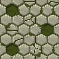 Seamless pattern hexagonal old stone paving texture. Textured background of broken tiles. vector