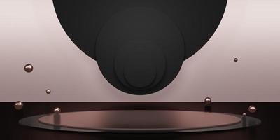 Stage round base Zen and minimal garden concept bright white studio scene 3D illustration photo