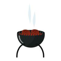 la carne se asa a la parrilla. ilustración vectorial aislada. vector