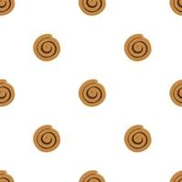 Seamless pattern of confectionery products. Cinnamon rolls, round with swirls. Vector illustration. For decoration, printing on fabric or paper.