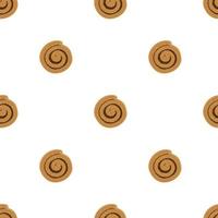 Seamless pattern of confectionery products. Cinnamon rolls, round with swirls. Vector illustration. For decoration, printing on fabric or paper.