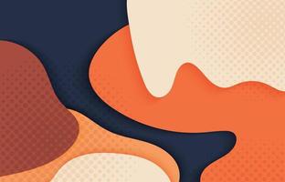 Abstract colorful doodle design with halftone decorative artwork. Overlapping with free shape design artwork background. Illustration vector